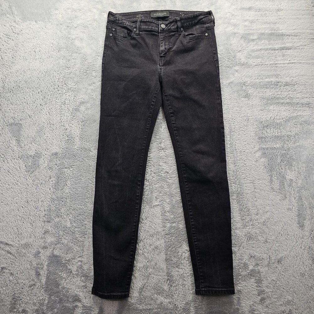 Liverpool Jeans Womens Size 4/27 Black Rinse Denim The Skinny Stretch